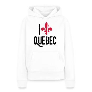 quebec - Frauen Premium Bio Hoodie - Weiß - Vorne - Julia (174cm)