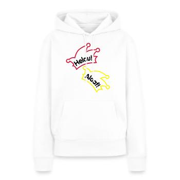 Narrenkappe / Helau / Alaaf - Frauen Premium Bio Hoodie - Weiß - Vorne - Julia (174cm)
