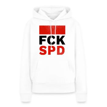 FCK SPD - Frauen Premium Bio Hoodie - Weiß - Vorne - Julia (174cm)