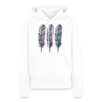 Stylo - Sweat à capuche Premium bio Femme - blanc - Devant - Julia (174cm)