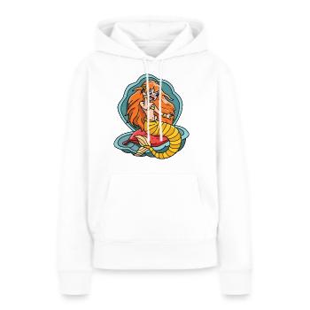 Meerjungfrau - Frauen Premium Bio Hoodie - Weiß - Vorne - Julia (174cm)
