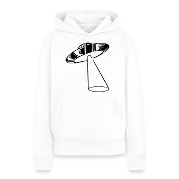 Strahl Mystery UFO entführt - Frauen Premium Bio Hoodie - Weiß - Vorne - Julia (174cm)
