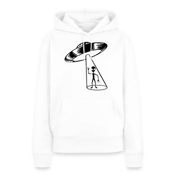 Strahl Ufo Alien winkt - Frauen Premium Bio Hoodie - Weiß - Vorne - Julia (174cm)