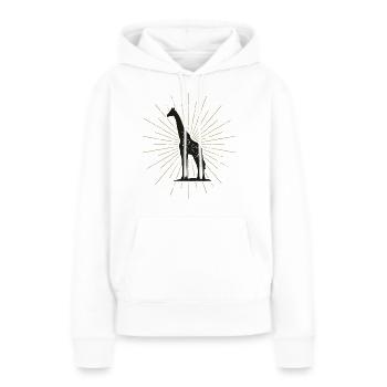 Jolie Girafe illuminée - Sweat à capuche Premium bio Femme - blanc - Devant - Julia (174cm)