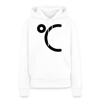 Icône Degrés Celsius à personnaliser - Sweat à capuche Premium bio Femme - blanc - Devant - Julia (174cm)