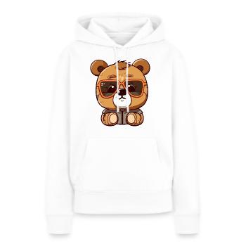 Shake l'ours - Sweat à capuche Premium bio Femme - blanc - Devant - Julia (174cm)