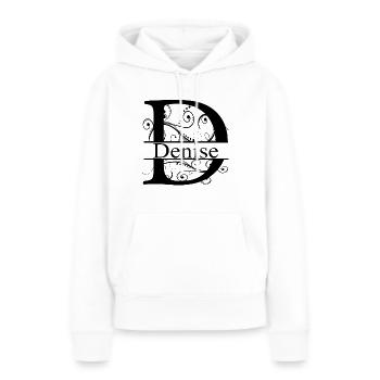Monogram with the first name Denise - Women’s Premium Organic Hoodie - white - Front - Julia (174cm)