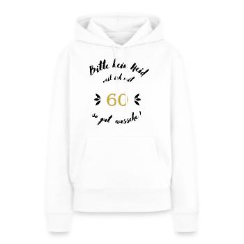 60er Schwarz - Frauen Premium Bio Hoodie - Weiß - Vorne - Julia (174cm)