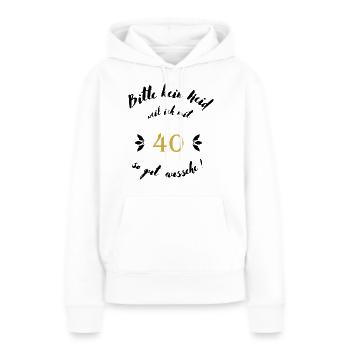40er Schwarz - Frauen Premium Bio Hoodie - Weiß - Vorne - Julia (174cm)