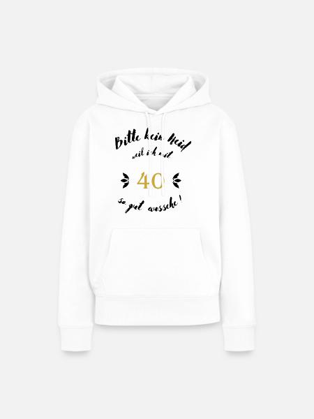 40er Schwarz - Frauen Premium Bio Hoodie - Weiß