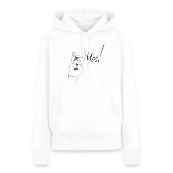We Say Yes - Frauen Premium Bio Hoodie - Weiß - Vorne - Julia (174cm)