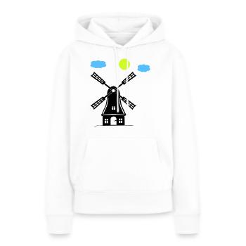 Moulin à vent - Sweat à capuche Premium bio Femme - blanc - Devant - Julia (174cm)