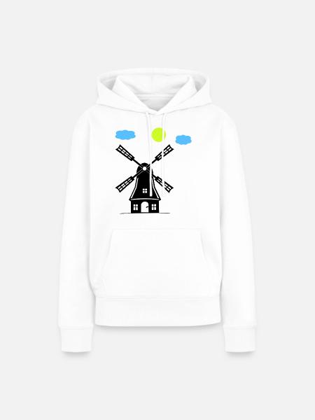windmühle - Frauen Premium Bio Hoodie - Weiß