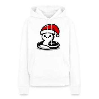 Serpent anguille de Noël - Sweat à capuche Premium bio Femme - blanc - Devant - Julia (174cm)