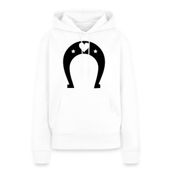 hufeisen heart - Frauen Premium Bio Hoodie - Weiß - Vorne - Julia (174cm)