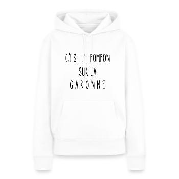 le pompon sur la garonne - Sweat à capuche Premium bio Femme - blanc - Devant - Julia (174cm)