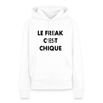 le freak c'est chique - Sweat à capuche Premium bio Femme - blanc - Devant - Julia (174cm)