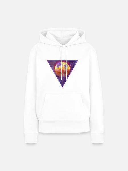Retro Triangle - Frauen Premium Bio Hoodie - Weiß