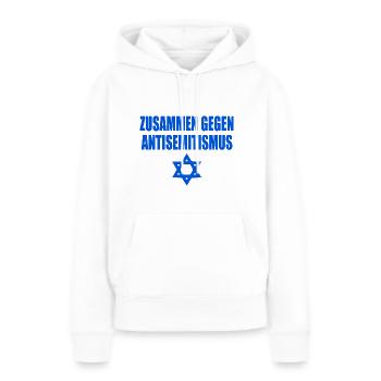 zusammen gegen antisemitismus - Frauen Premium Bio Hoodie - Weiß - Vorne - Julia (174cm)