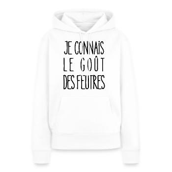 je connais le goût des feutres - Sweat à capuche Premium bio Femme - blanc - Devant - Julia (174cm)