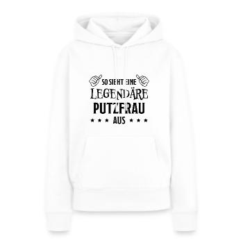 Putzfrau Haushalt Spruch Reinigungskraft Geschenk - Frauen Premium Bio Hoodie - Weiß - Vorne - Julia (174cm)