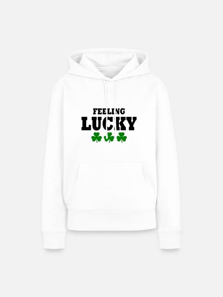feeling lucky - Frauen Premium Bio Hoodie - Weiß