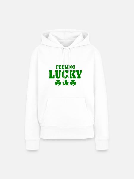 feeling lucky - Frauen Premium Bio Hoodie - Weiß