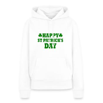 happy st patricks day - Sweat à capuche Premium bio Femme - blanc - Devant - Julia (174cm)