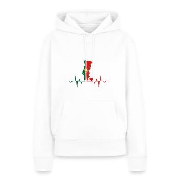 portugal portuguese portuguese portugiesin heartbeat heart - Women’s Premium Organic Hoodie - white - Front - Julia (174cm)