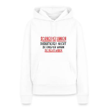 Schneiderin Nähen Lustiger Spruch Häkeln Geschenk - Frauen Premium Bio Hoodie - Weiß - Vorne - Julia (174cm)