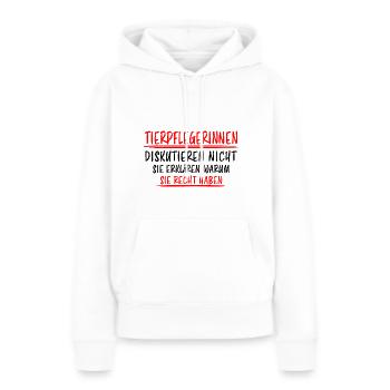 Tierpflegerin Lustiger Spruch Beruf Tiere Geschenk - Frauen Premium Bio Hoodie - Weiß - Vorne - Julia (174cm)