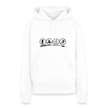 Physiothérapeute physiothérapeute - Sweat à capuche Premium bio Femme - blanc - Devant - Julia (174cm)