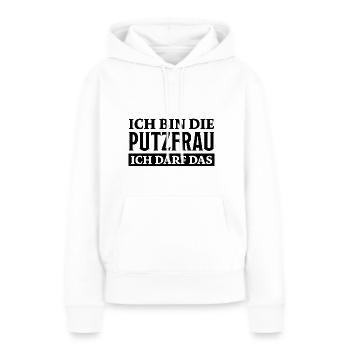 Putzfrau Spruch Reinigungskraft Putzfrau Geschenk - Frauen Premium Bio Hoodie - Weiß - Vorne - Julia (174cm)