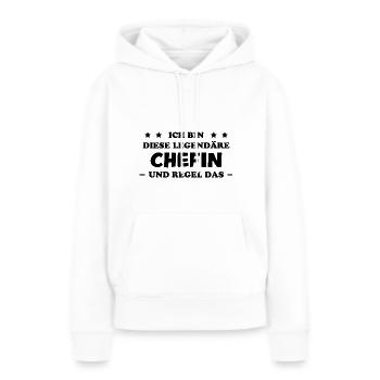 Chefin Mama Lustiger Spruch Familie Beruf Geschenk - Frauen Premium Bio Hoodie - Weiß - Vorne - Julia (174cm)