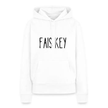 fais key - Sweat à capuche Premium bio Femme - blanc - Devant - Julia (174cm)