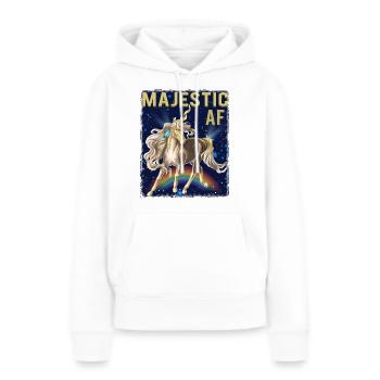 MAJESTIC AF - Frauen Premium Bio Hoodie - Weiß - Vorne - Julia (174cm)