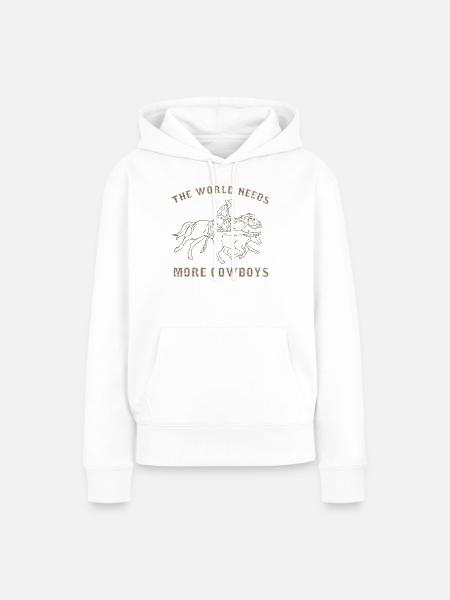 Cowboy - Frauen Premium Bio Hoodie - Weiß