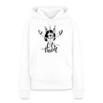 Chien parachutiste - Sweat à capuche Premium bio Femme - blanc - Devant - Julia (174cm)