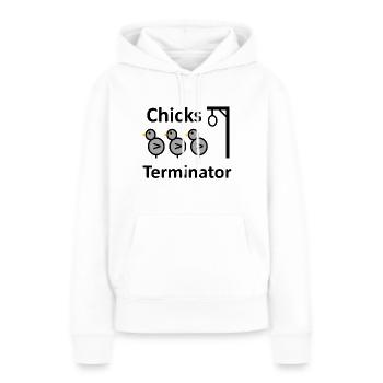Chicks Terminator - Sweat à capuche Premium bio Femme - blanc - Devant - Julia (174cm)