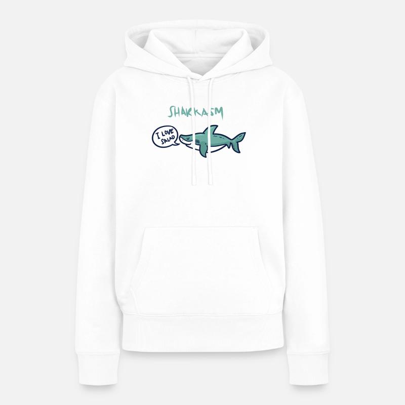 Sharkasm - Sweat à capuche Premium bio Femme - blanc