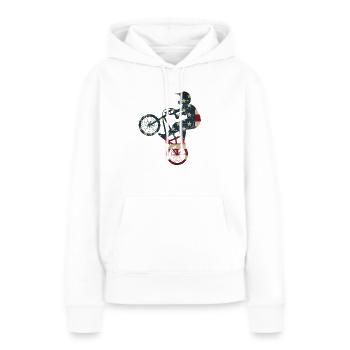 BMX BMXer - Sweat à capuche Premium bio Femme - blanc - Devant - Julia (174cm)