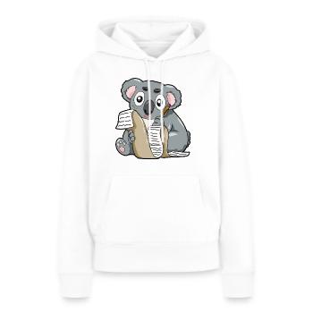 Schreibender Koala Bleistift Autor Liebesbrief - Frauen Premium Bio Hoodie - Weiß - Vorne - Julia (174cm)