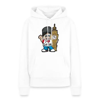 I LOVE LONDON Big Benn Tourist Tower of London UK - Sweat à capuche Premium bio Femme - blanc - Devant - Julia (174cm)