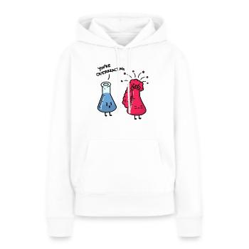 Lab Overreacting - Frauen Premium Bio Hoodie - Weiß - Vorne - Julia (174cm)