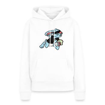 Voleur lapin voleur lapin - Sweat à capuche Premium bio Femme - blanc - Devant - Julia (174cm)