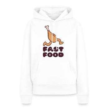 Fast Food - Frauen Premium Bio Hoodie - Weiß - Vorne - Julia (174cm)