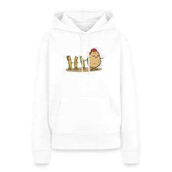 Potato Scheiß auf die Hater - Frauen Premium Bio Hoodie - Weiß - Vorne - Julia (174cm)