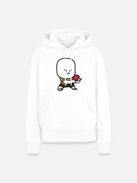 Stickman Pingpong - Frauen Premium Bio Hoodie - Weiß