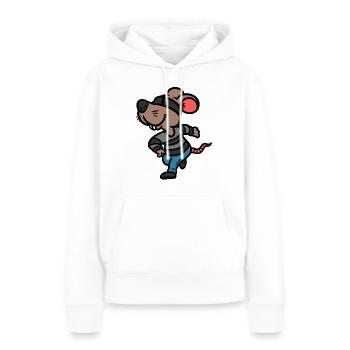 Souris de voleur souris de voleur - Sweat à capuche Premium bio Femme - blanc - Devant - Julia (174cm)
