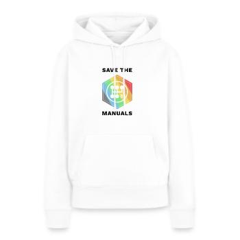 Save the manuals - Drift Motorsport T-Shirt - Frauen Premium Bio Hoodie - Weiß - Vorne - Julia (174cm)